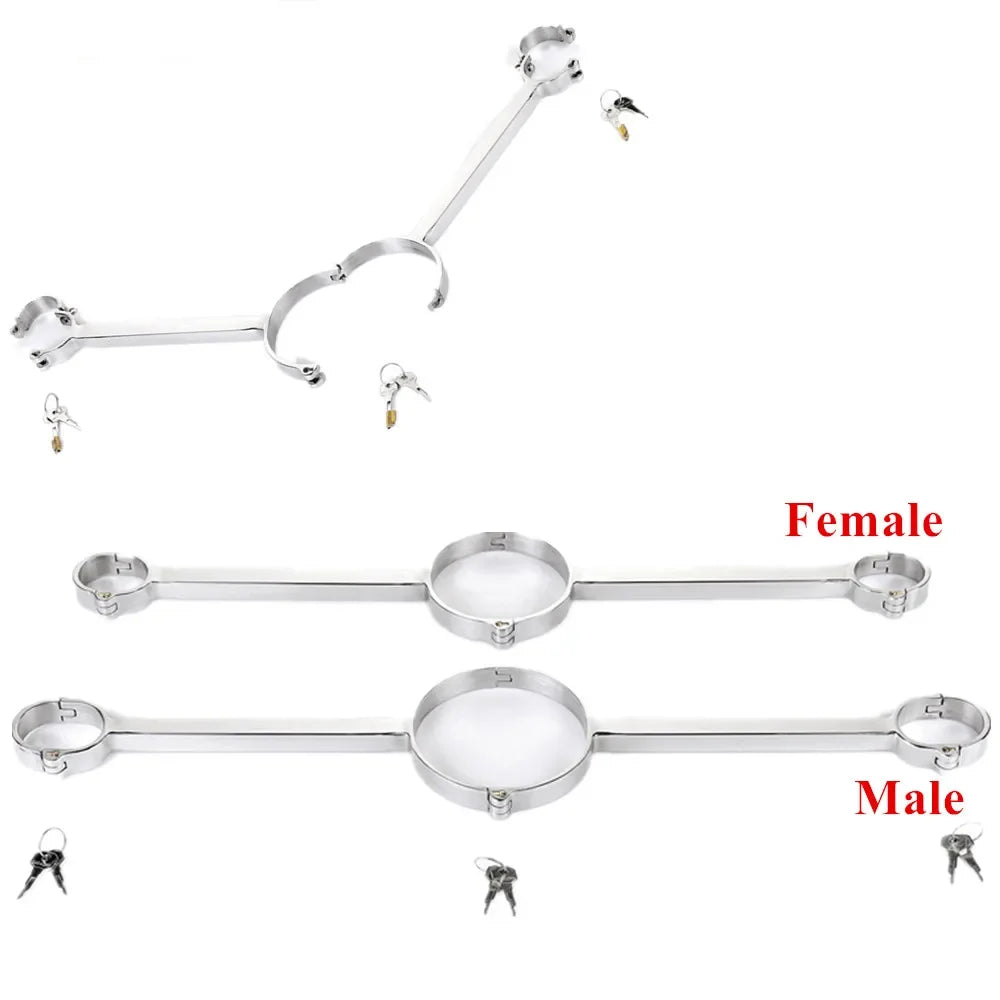 Sex Games Metal Handcuffs Neck Bondage Restraints Bdsm Collar Role Playing Sexual Accessories Sexy Toys for Couples Women Men 18