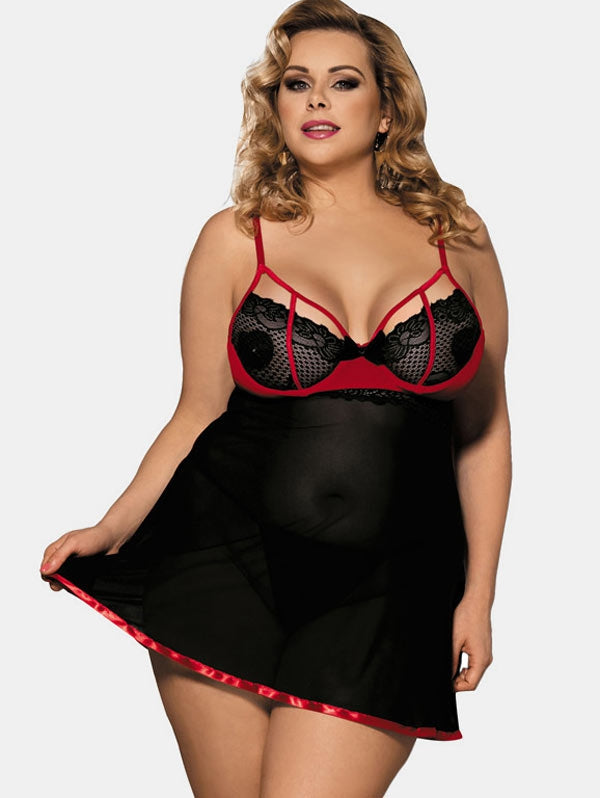 Lingerie Mesh Plus Size Babydoll