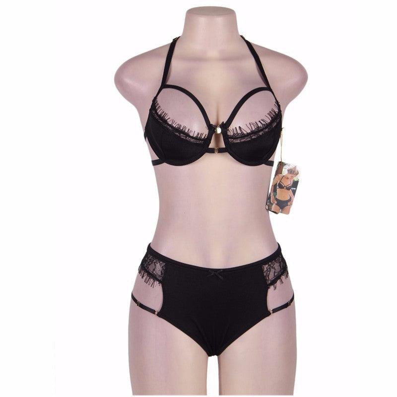 Women Plus Size Lenceria Sexy Bra Set Lovely Black Lace Lingerie Sexy Hot Erotic Sexy Underwear Lingerie