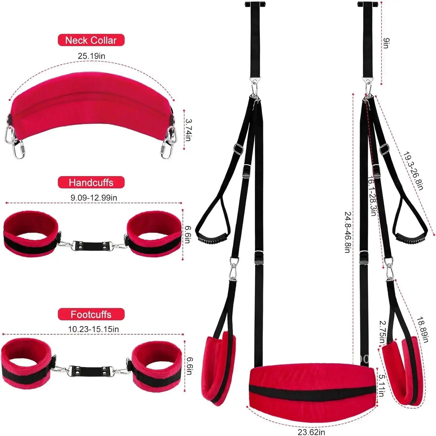 5 in 1 Sex Swing BDSM Restraints Bondage Kit Door Sex and Swing and Wrist Thigh Sex Restraint Ankle Restraints Toys