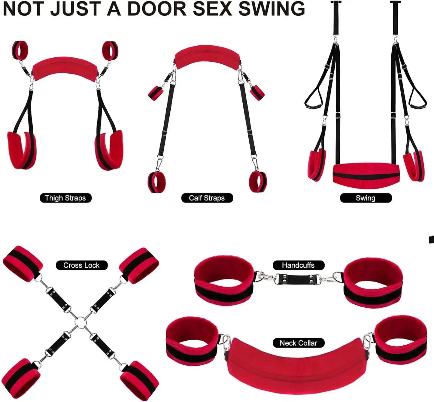 5 in 1 Sex Swing BDSM Restraints Bondage Kit Door Sex and Swing and Wrist Thigh Sex Restraint Ankle Restraints Toys