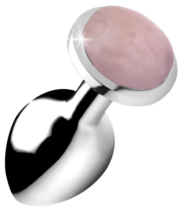 Authentic Rose Quartz Gemstone Anal Plug - Medium